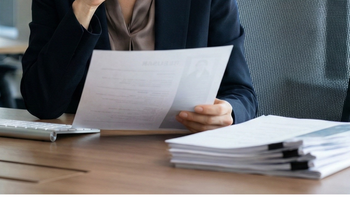 面接で逆質問をする40代男性